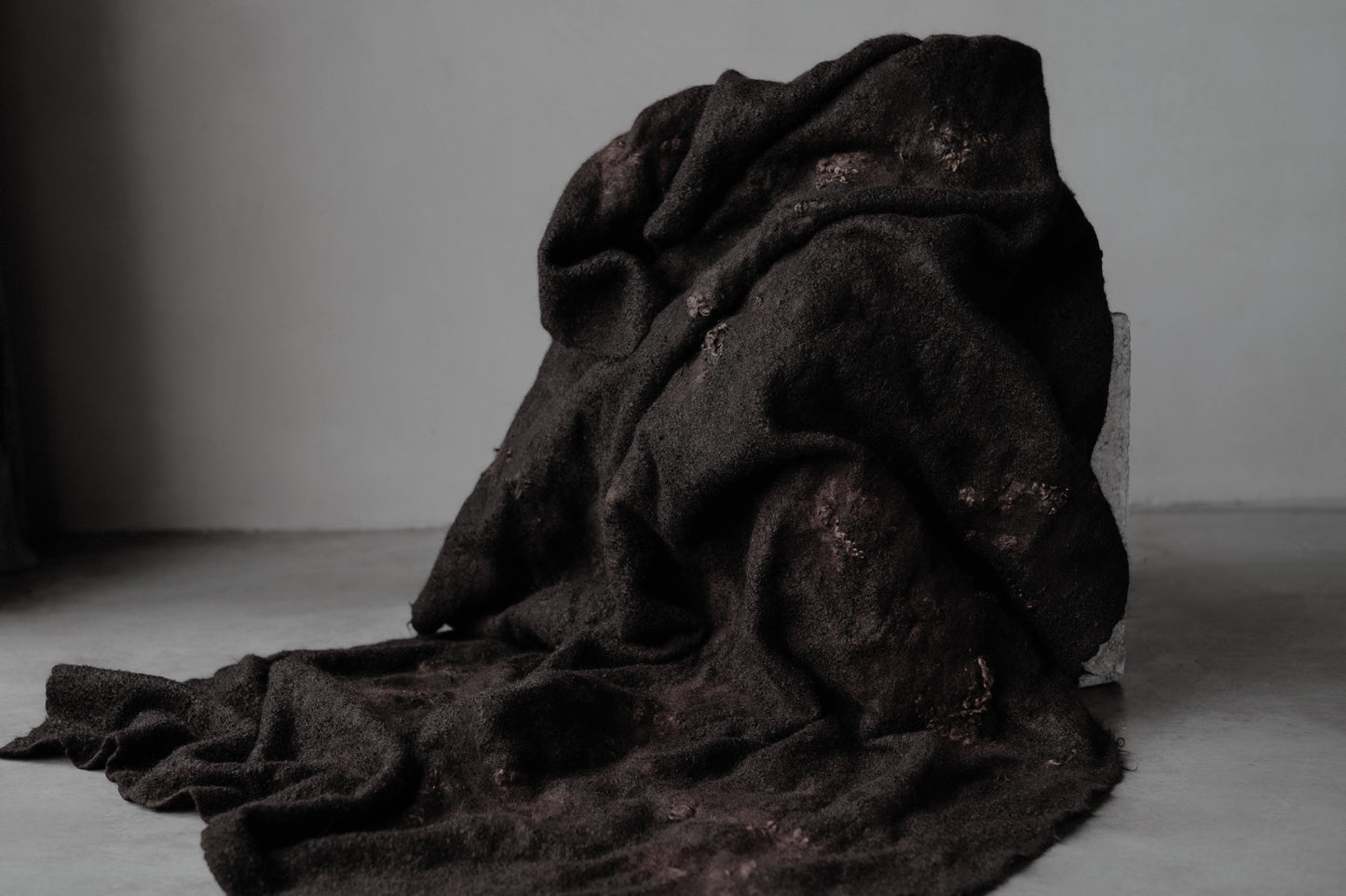 WOOL AND MOHAIR BLANKET - CHOCOLATE 1/1