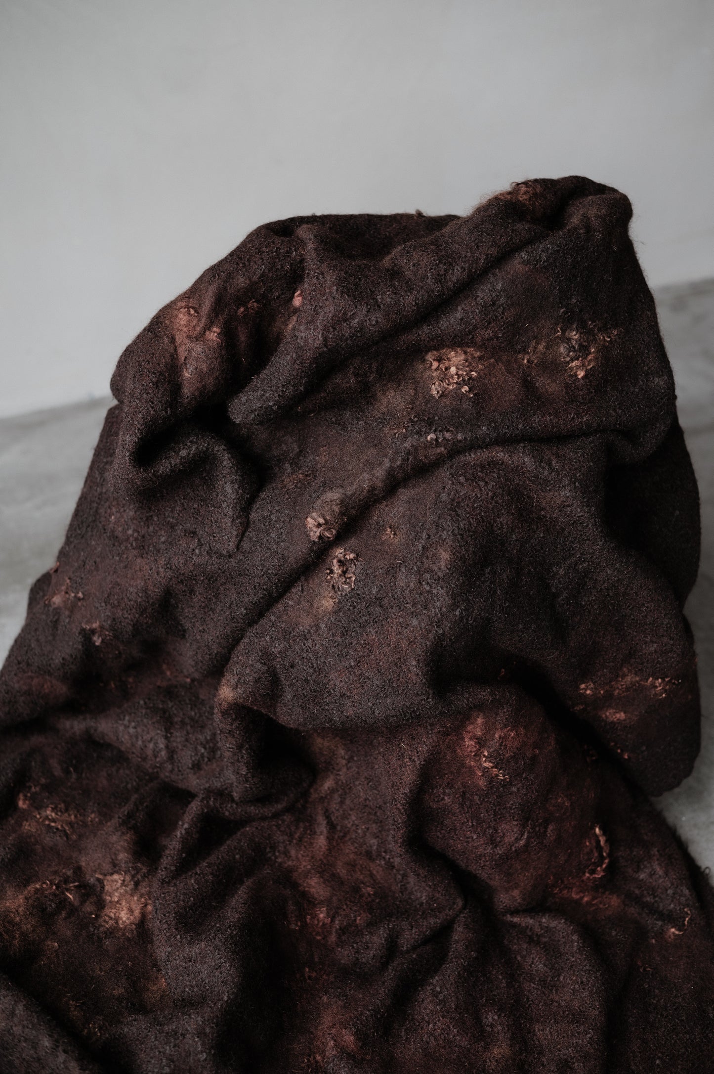 WOOL AND MOHAIR BLANKET - CHESTNUT 1/1