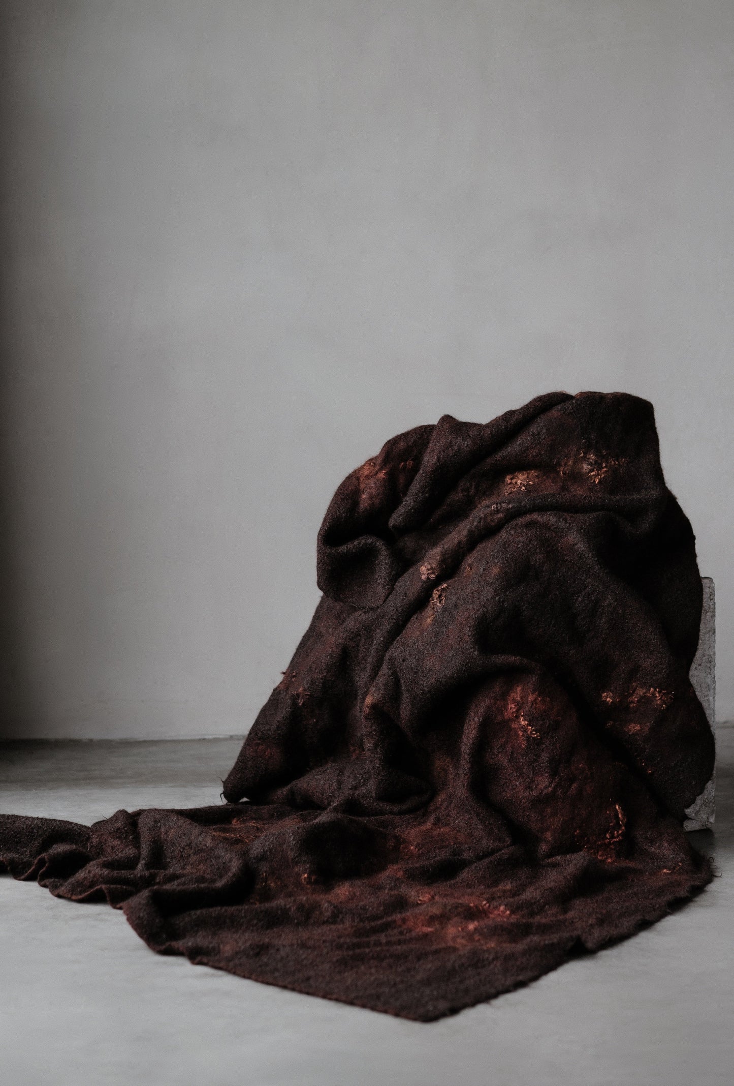 WOOL AND MOHAIR BLANKET - CHESTNUT 1/1