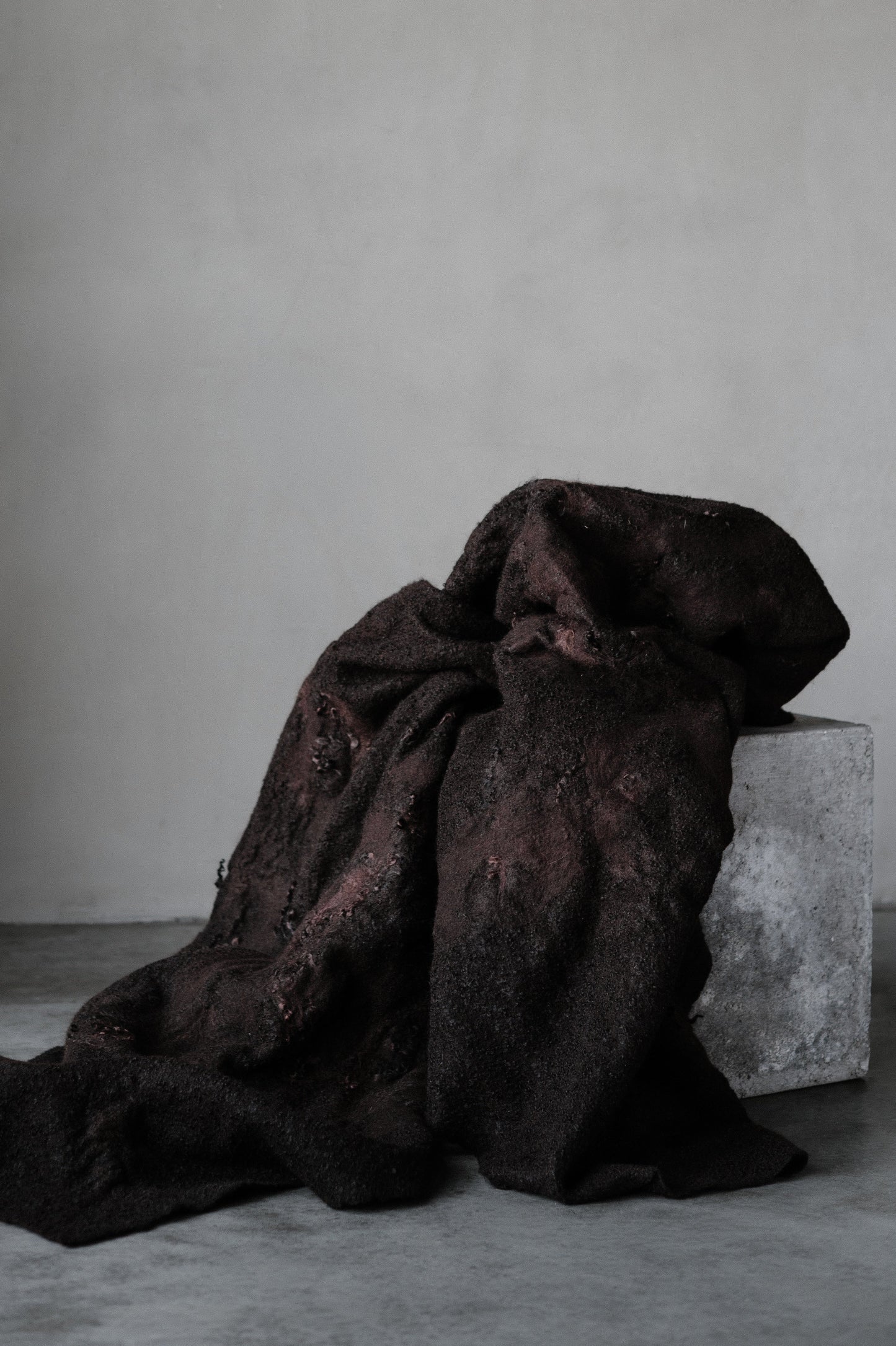 WOOL AND MOHAIR BLANKET - CHOCOLATE 1/1